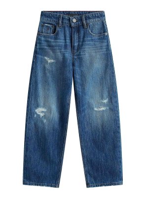 TOMMY HILFIGER: straight leg jeans - Baggy Destructions Dark Jeans