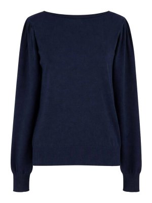 TWINSET: Suéteres con cuello pico - Suéter Cuello Redondo - Azul