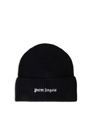 Palm Angels: beanies - Classic Logo Ribbed Beanie