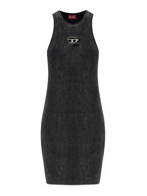 DIESEL: short dresses - Short M-Anchorage Dress With Logo Plaque