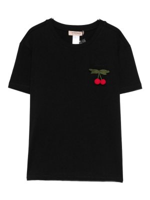 TWINSET: t-shirt - T-Shirt Con Dettaglio Ciliegie