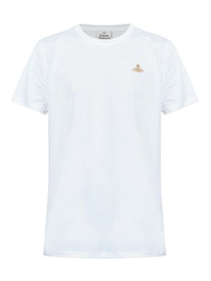 VIVIENNE WESTWOOD: t-shirts - T-Shirt With Embroidered Logo
