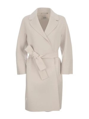 S MAX MARA: knee length coats - S Max Mara Arona Coat Pale Sand