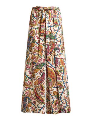 ETRO: casual trousers - Pantalone Paisley Stampa White