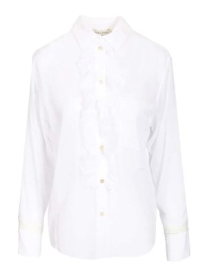 FORTE FORTE: shirts - White Ruffle Shirt
