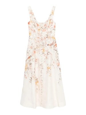 IL SELLAIO: knee length dresses - Zimmermann Cream Luna Flower Dress