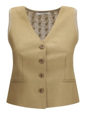 Max Mara: Westen - Weste - Dunkelbeige