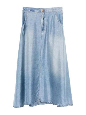 PIERRE-LOUIS MASCIA: Knee length skirts & Midi - Pierre-Louis Mascia Silk Denim Skirt