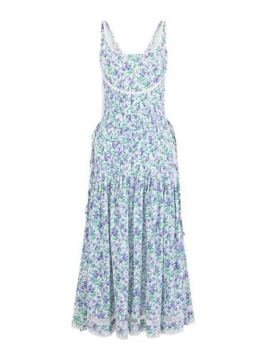 RABANNE: knee length dresses - Floral Midi Dress