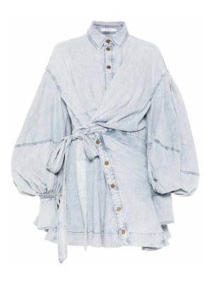 ZIMMERMANN: knee length dresses - Rebellion Light Blue Dress