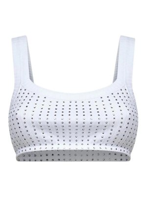 The Attico: Tops & Tank tops - Top Bra Cristalli White