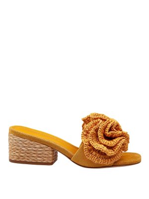 Paloma Barcelò: mules shoes - Suede mules with raffia heel