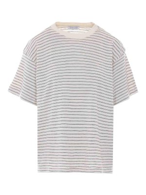 ANINE BING: t-shirt - T-shirt Cade a righe bianche