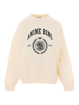 ANINE BING: Felpe e maglie - Felpa collegiale Miles giallo crema