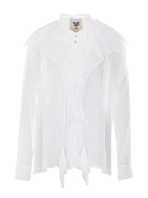 ANIYE BY: shirts - White Ruffle Carmen Shirt