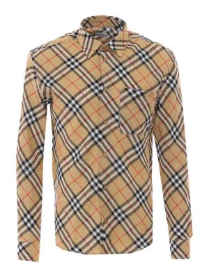 BURBERRY: shirts - Beige Roland Check Shirt