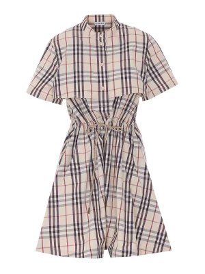 BURBERRY: short dresses - Beige Check Dress