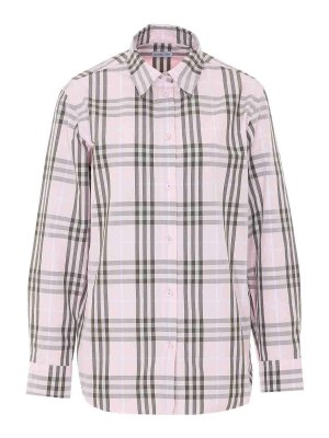 BURBERRY: shirts - Pink Check Shirt