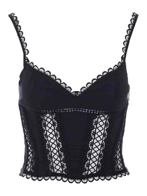 CHARO RUIZ: Top e canotte - Top Ibiza Nero Papavero