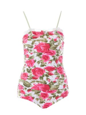 CHLOE': one-piece - White And Fuchsia One Piece Swimwear