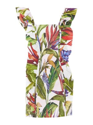 FARM RIO: short dresses - Multicolor Florart Sand Short Dress