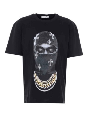 IH NOM UH NIT: t-shirts - Black Mask Crosses T-Shirt