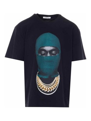 IH NOM UH NIT: t-shirts - Black Green Mask T-Shirt