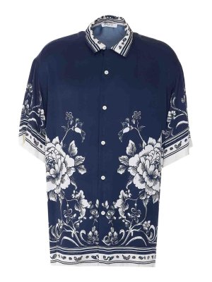 IH NOM UH NIT: shirts - Blue Printed Shirt