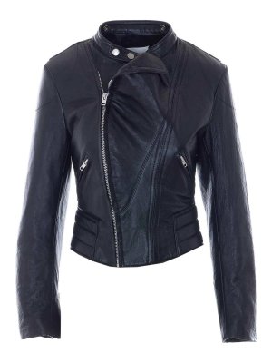 Maison Margiela: Chaquetas de cuero - Chaqueta De Cuero - Negro