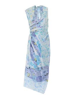 Maison Margiela: Knielange Kleider - Knielanges Kleid - Blau