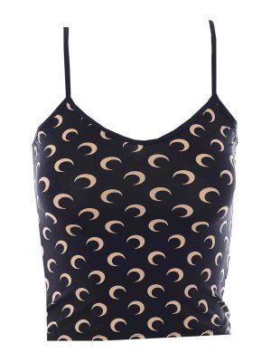 MARINE SERRE: Tops & Tank tops - Black Tank Top