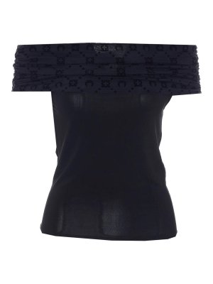 MARINE SERRE: Top e canotte - Maglia nera a maniche lunghe