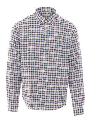 NN.07: shirts - Brown And Light Blue Deon Shirt