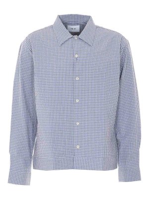 NN.07: shirts - Stone Blue And Natural Reed Shirt