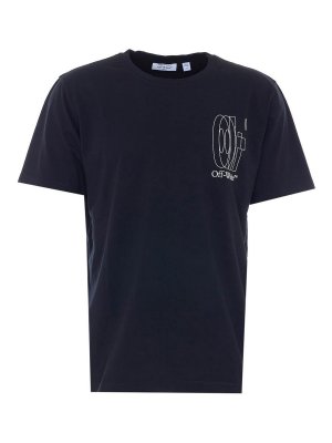 OFF-WHITE: t-shirts - Black And White Big Double Arrow T-Shirt