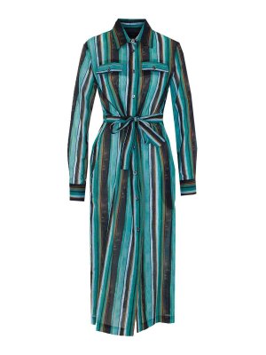 Pinko: crew necks - Green Multicolor Castignano Dress