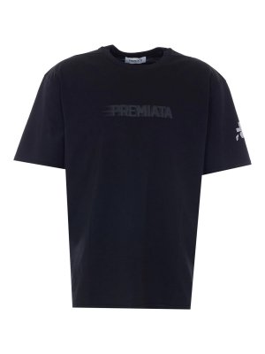 PREMIATA: t-shirts - Black And Grey T-Shirt