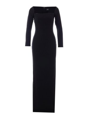 SOLACE LONDON: maxi dresses - Black Lolita Maxi Dress