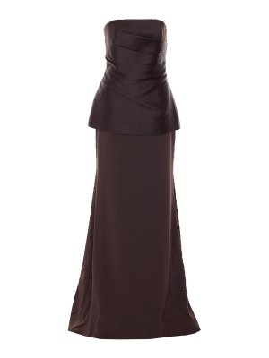 SOLACE LONDON: maxi dresses - Brown Alia Maxi Dress