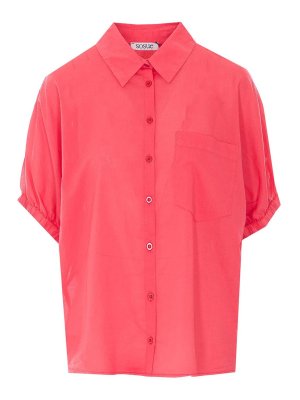 SOSUE: shirts - Red Cowboy Collar Shirt