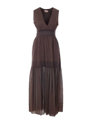 TWINSET: Vestidos largos - Vestido Largo - Marrón