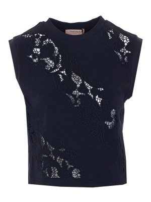 TWINSET: Tops y camisetas sin mangas - Top - Negro