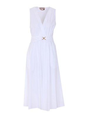 TWINSET: knee length dresses - White Dress