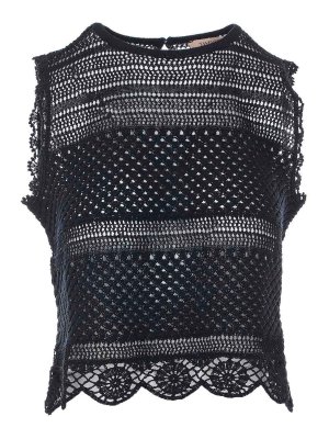 TWINSET: Tops y camisetas sin mangas - Top - Negro