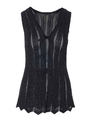 TWINSET: Tops y camisetas sin mangas - Top - Negro