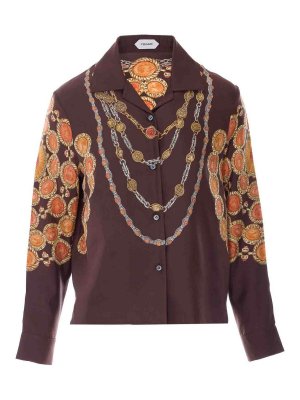 VERSACE: shirts - Printed Silk Twill Shirt