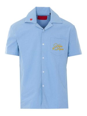 VISION OF SUPER: shirts - Light Blue Bowling Shirt