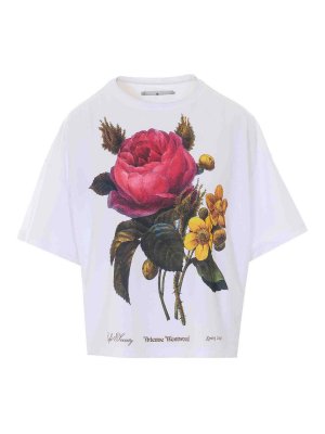VIVIENNE WESTWOOD: t-shirts - White Flower Box T-Shirt