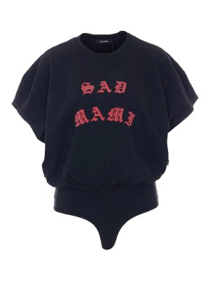 WILLY CHAVARRIA: crew necks - Black Sad Mami Bodysuit