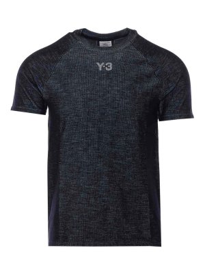 Y-3: t-shirts - Black F1 Logo T-Shirt